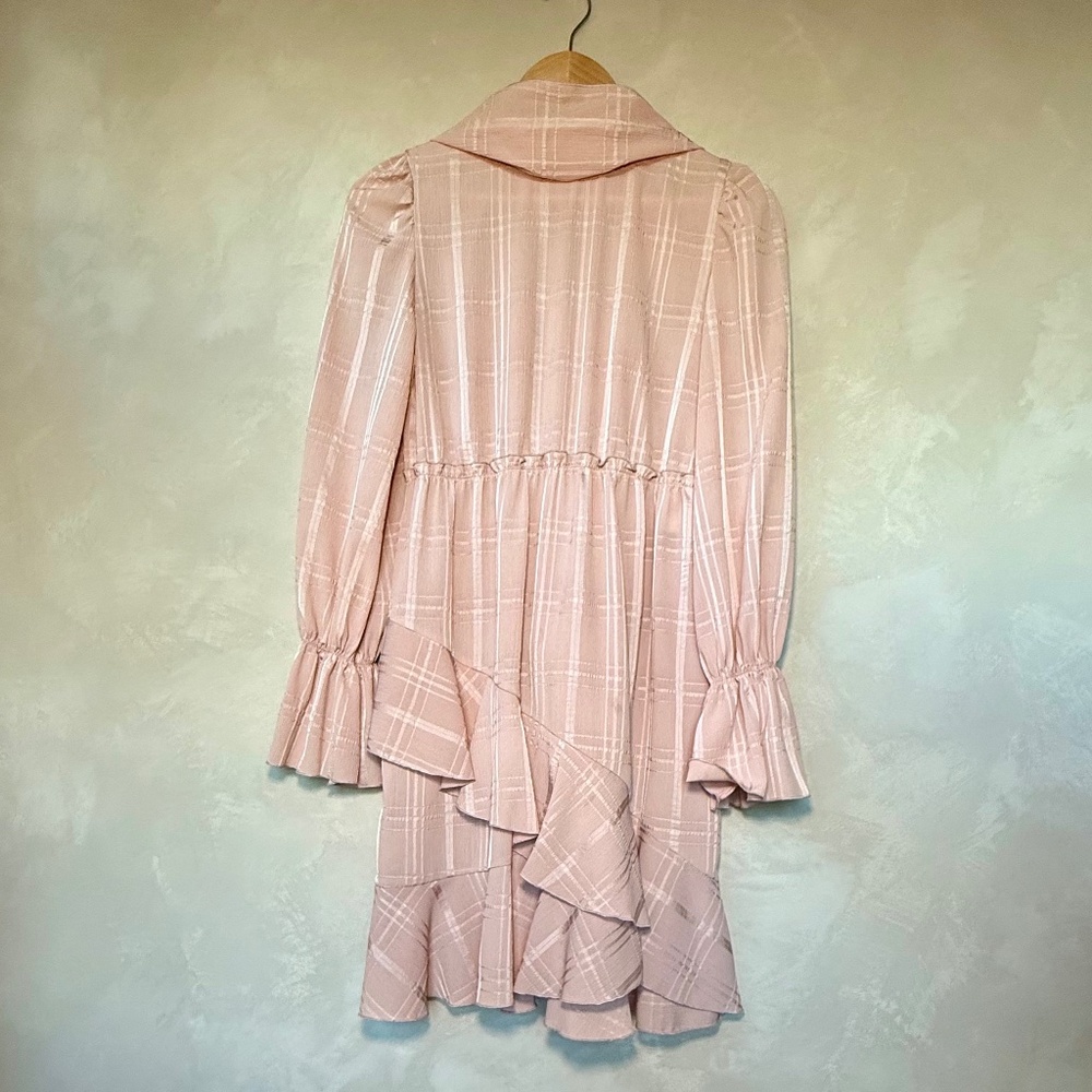 See by Chloe, Blush, Knee Length, Long Sleeve, Scarf Dress